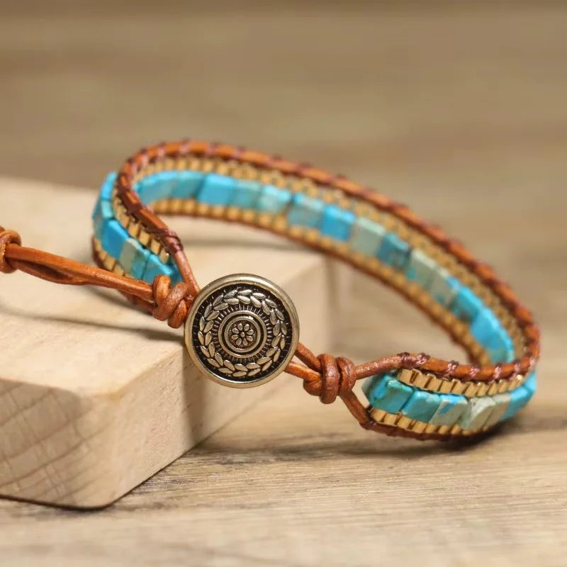 Imperial Stone Leather Bracelet abzalux