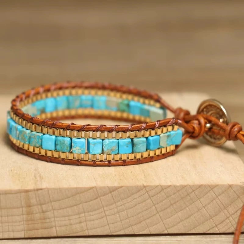 Imperial Stone Leather Bracelet abzalux
