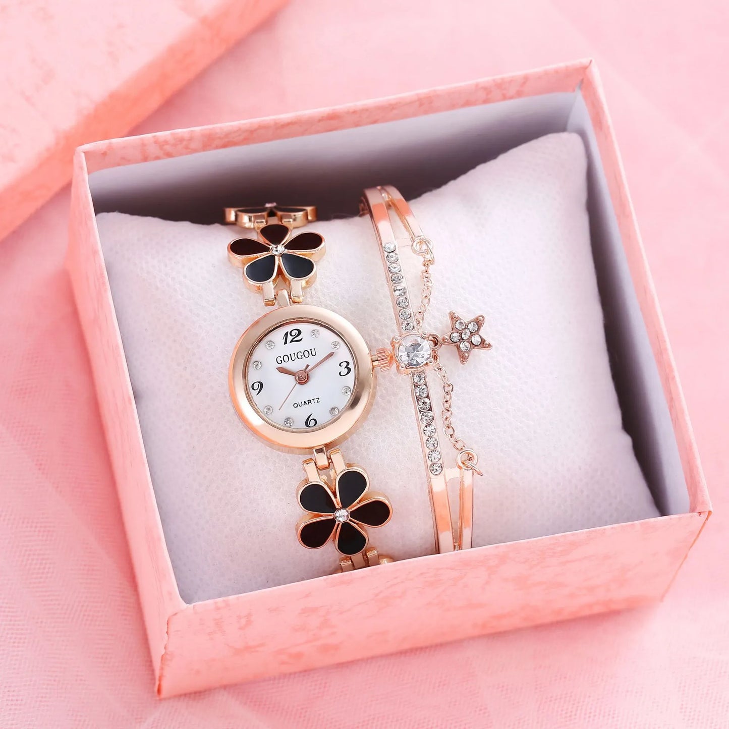 Petal Quartz Watch and Bracelet Set