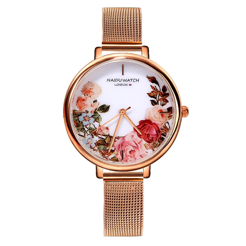 Big-Dial Flower Ladies' Watch abzalux