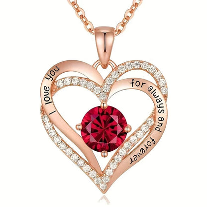 Double-Heart Zircon Pendant