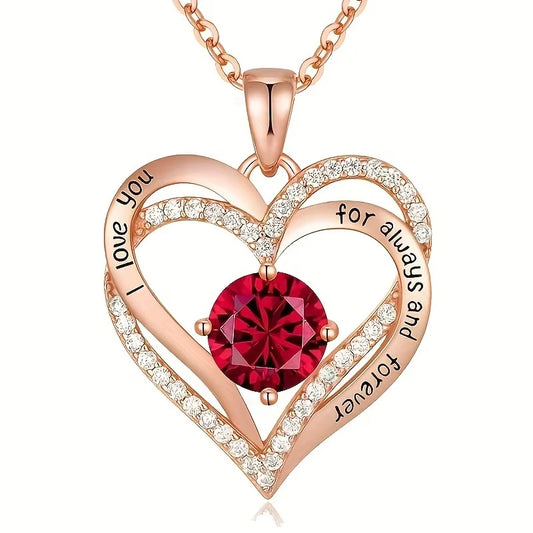 Double-Heart Zircon Pendant