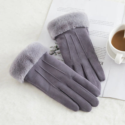 Suede Wool Winter Gloves