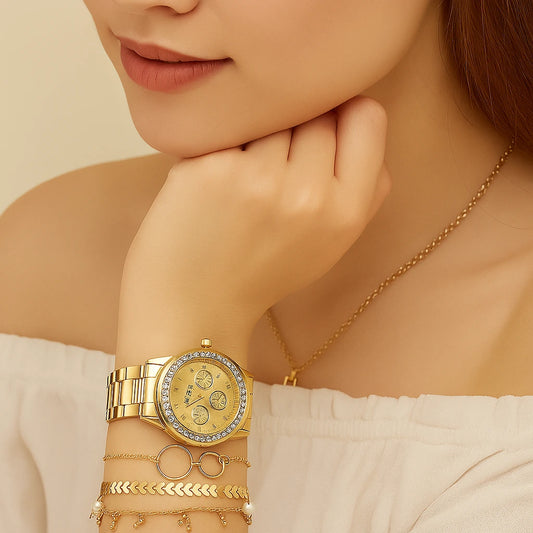 Elegant Ladies Watch and Bracelet Set