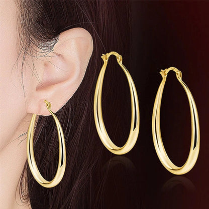 Geometric oval earrings abzalux