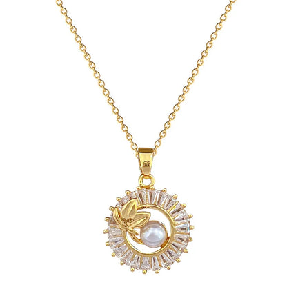 Leaf & Diamond-Inspired Set — Necklace & Earrings