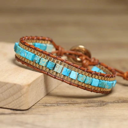 Imperial Stone Leather Bracelet abzalux