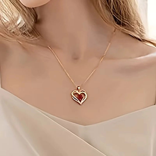 Double-Heart Zircon Pendant