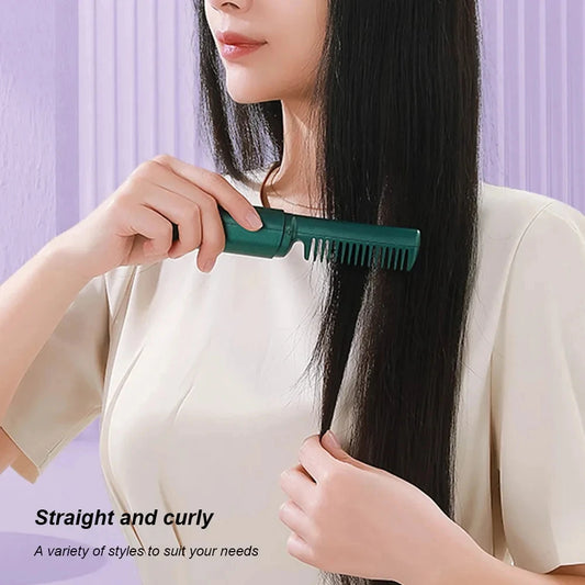 2-in-1 Wireless Straighten & Curl Brush