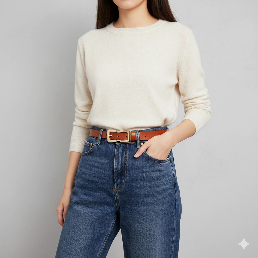 Retro Cowhide Pin-Buckle Belt null