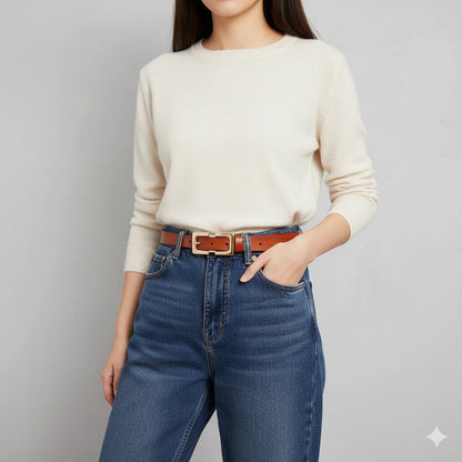 Retro Cowhide Pin-Buckle Belt null