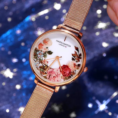 Big-Dial Flower Ladies' Watch abzalux