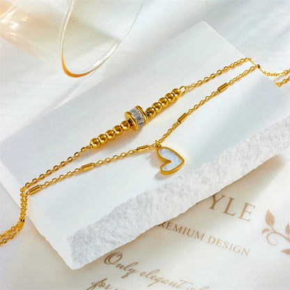 Double-Layer Heart Anklet abzalux