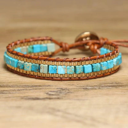 Imperial Stone Leather Bracelet abzalux