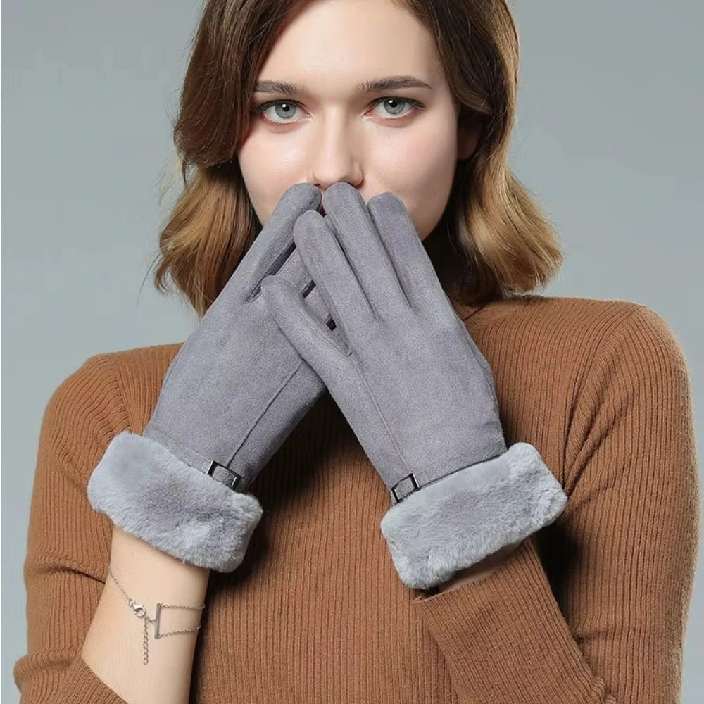 Suede Wool Winter Gloves