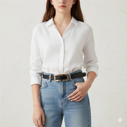 Retro Cowhide Pin-Buckle Belt null