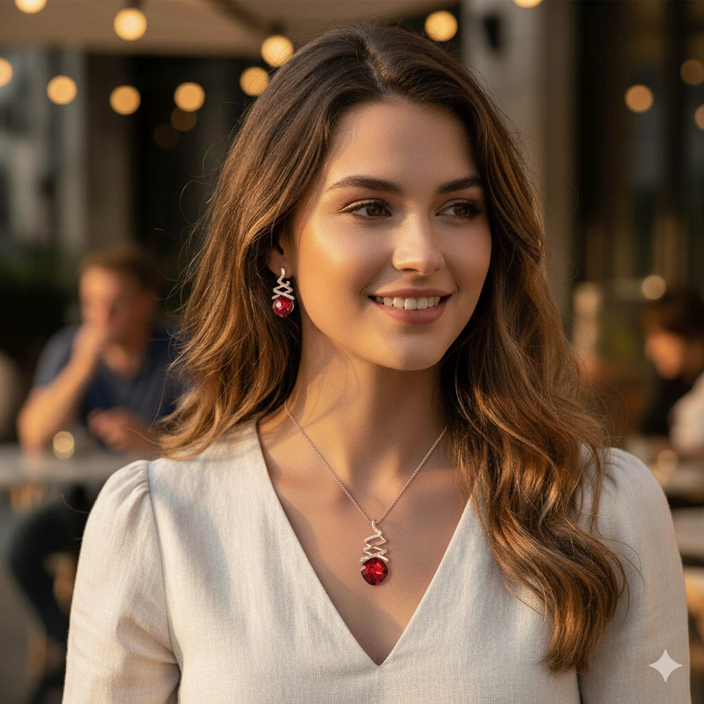 Bridal Necklace & Earring Set abzalux