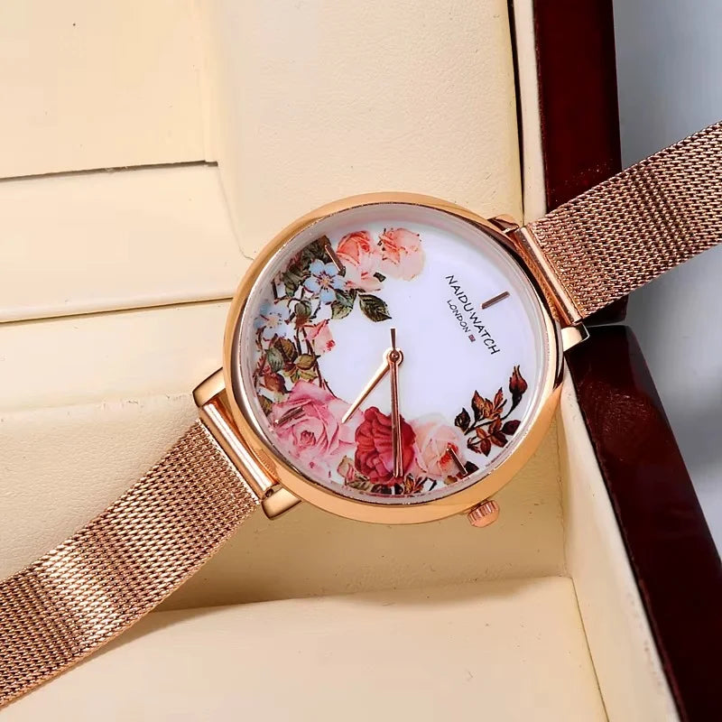 Big-Dial Flower Ladies' Watch abzalux