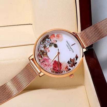 Big-Dial Flower Ladies' Watch abzalux