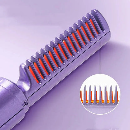 2-in-1 Wireless Straighten & Curl Brush abzalux