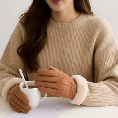 Suede Wool Winter Gloves