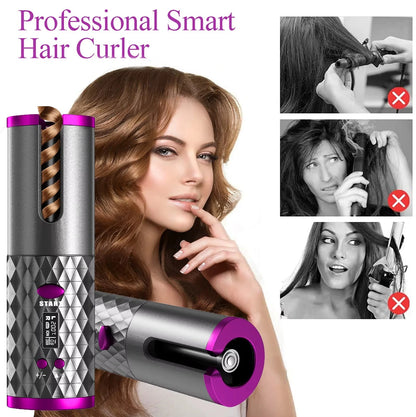 Rechargeable Automatic Rotating Ceramic Hair Curler