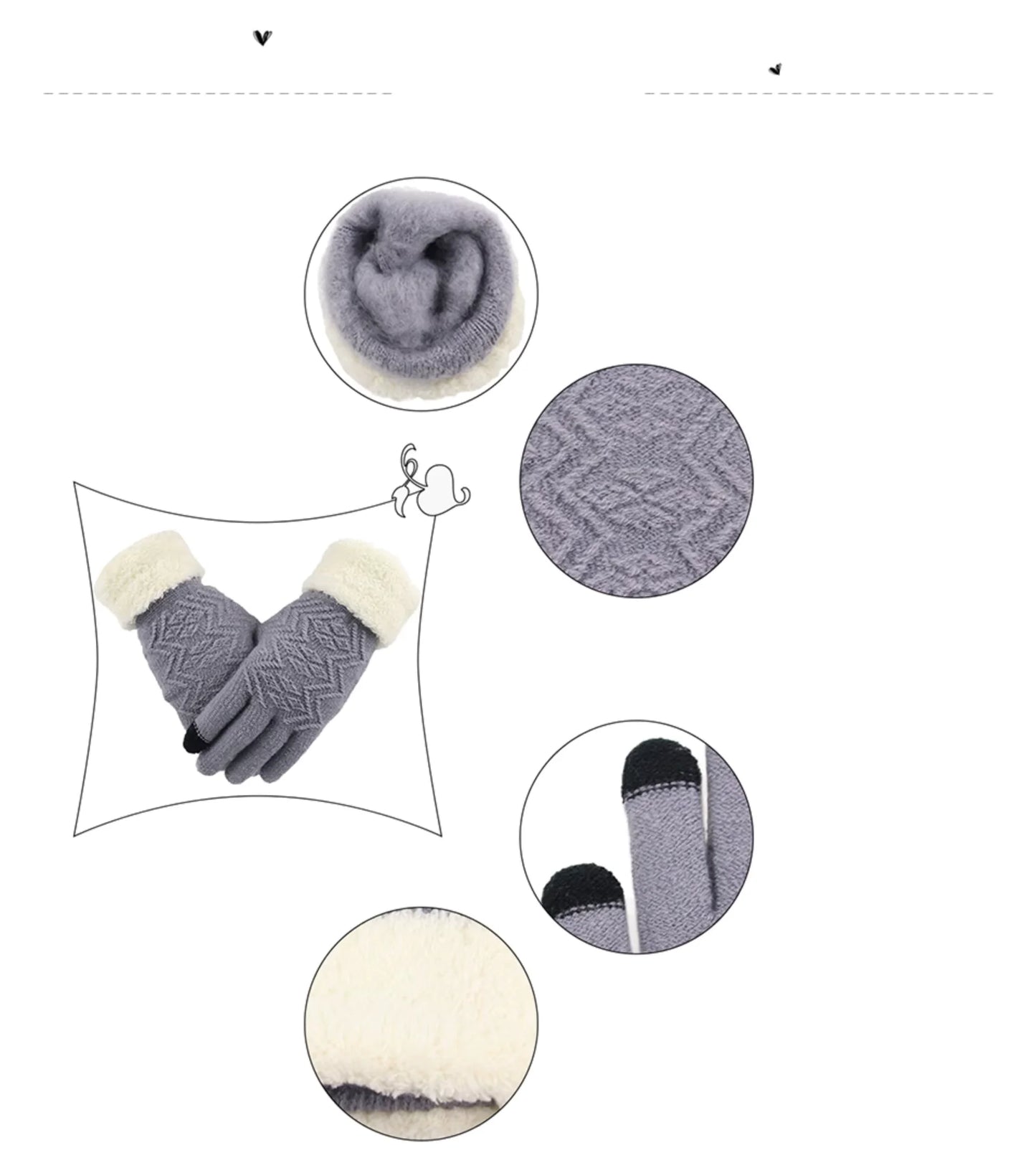 Winter knitted gloves