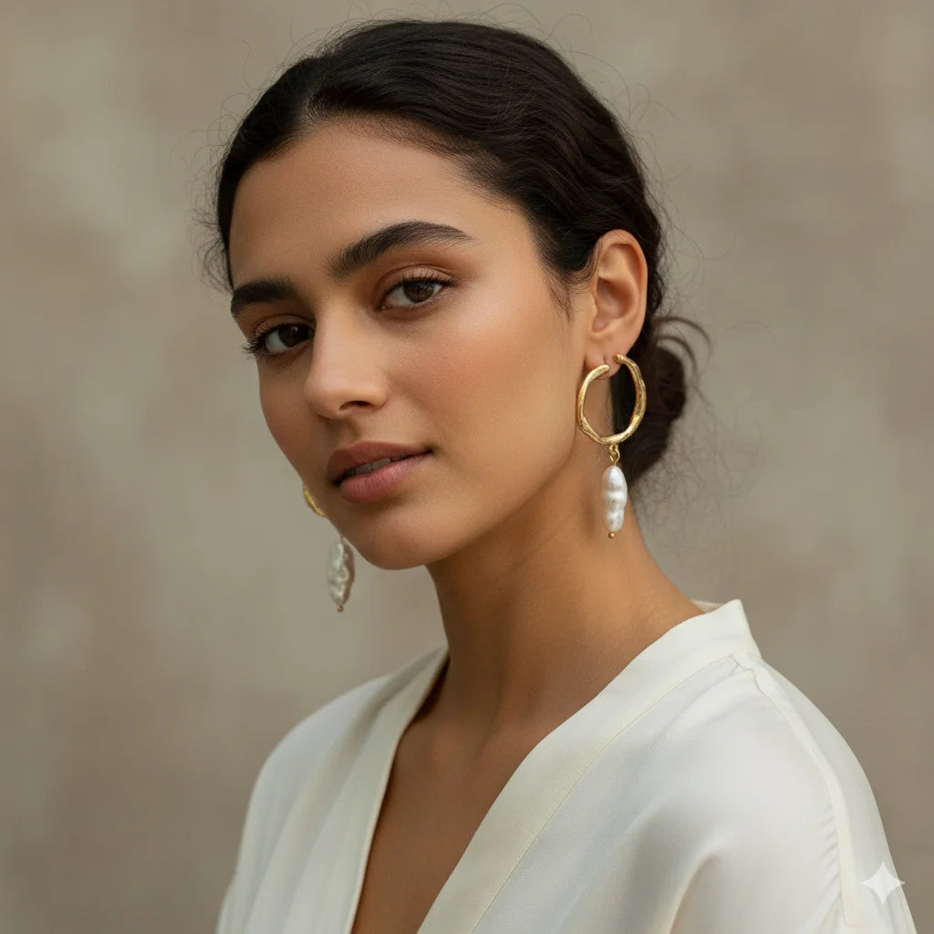 Simple pearl earrings