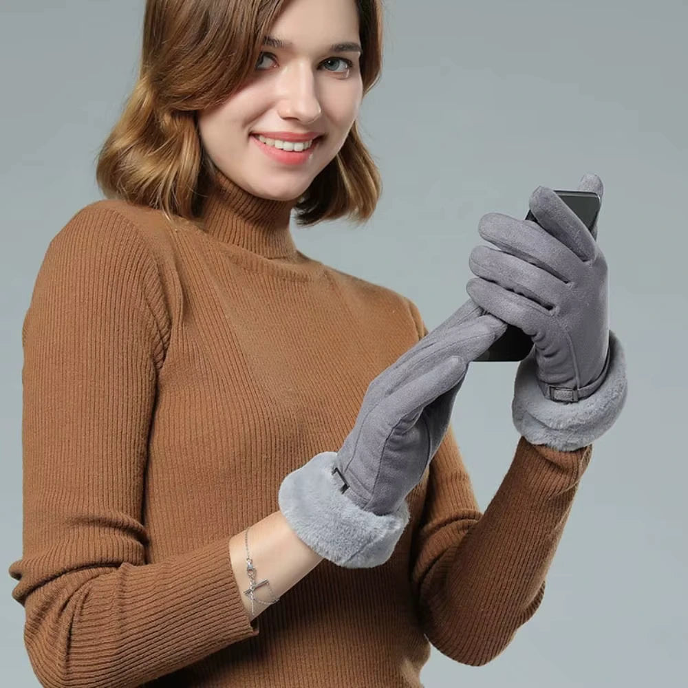 Suede Wool Winter Gloves