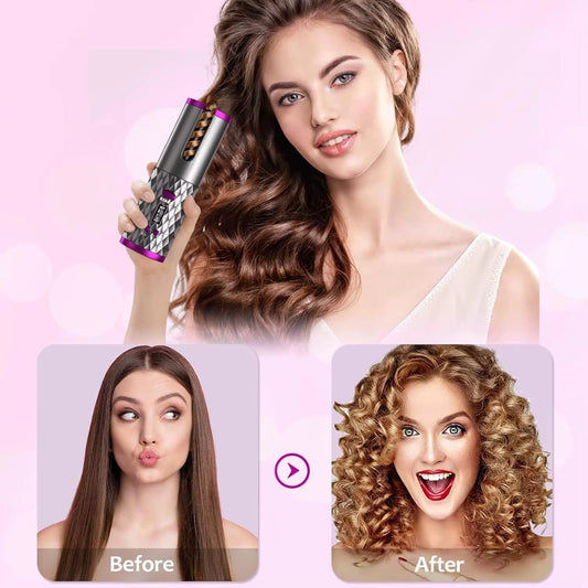 Rechargeable Automatic Rotating Ceramic Hair Curler