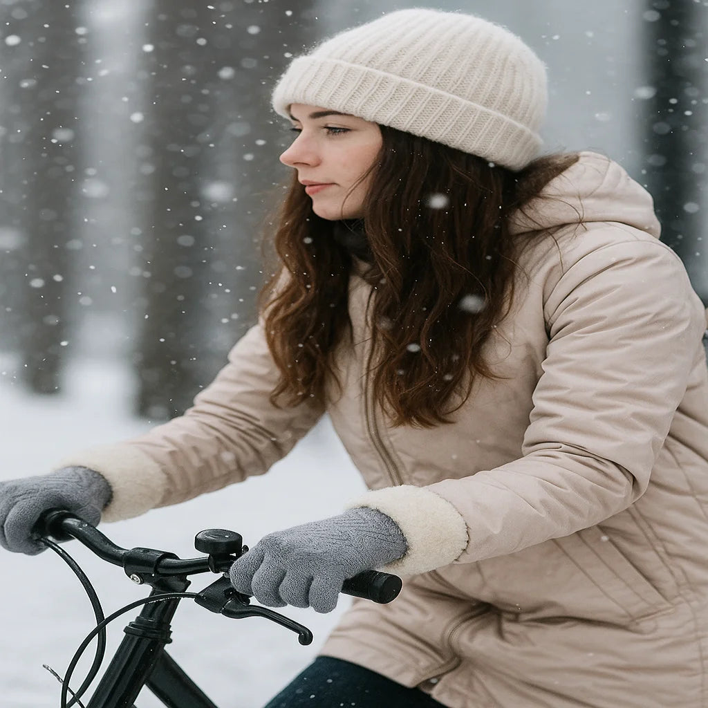 Winter knitted gloves