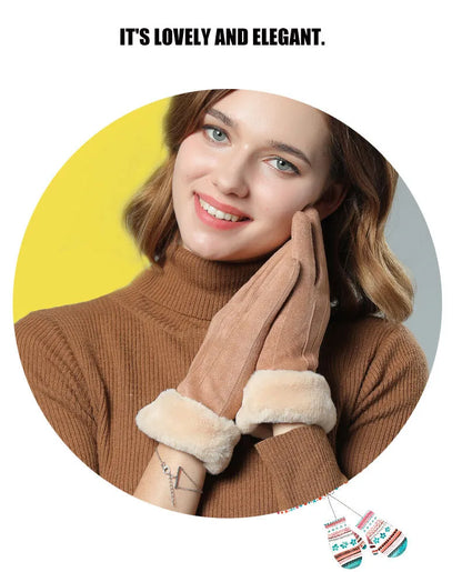 Suede Wool Winter Gloves