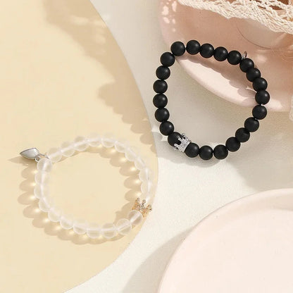 Handmade Crown Beaded Charms Bracelet