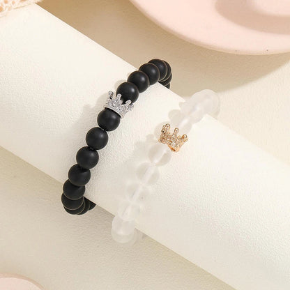 Handmade Crown Beaded Charms Bracelet