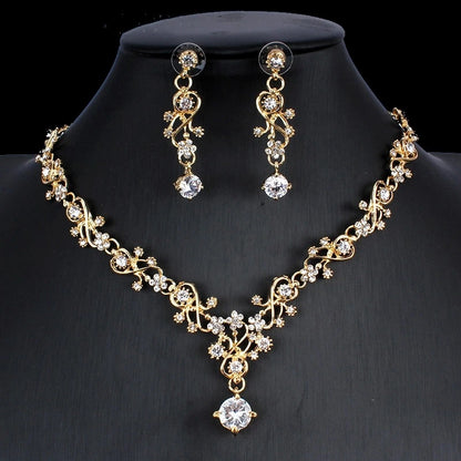 Golden Zircon Bridal Set