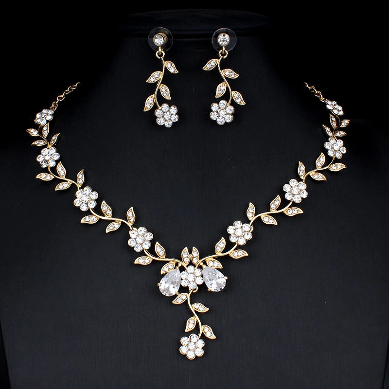 Golden Zircon Bridal Set