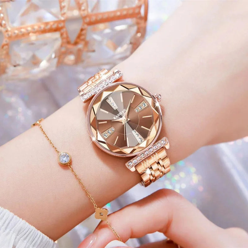 Women's Diamond Mirror Watch