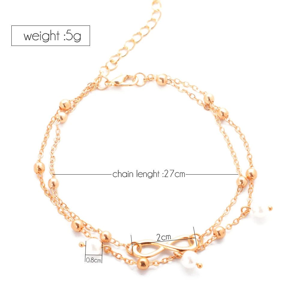 Women's Anklet With 8-shaped.