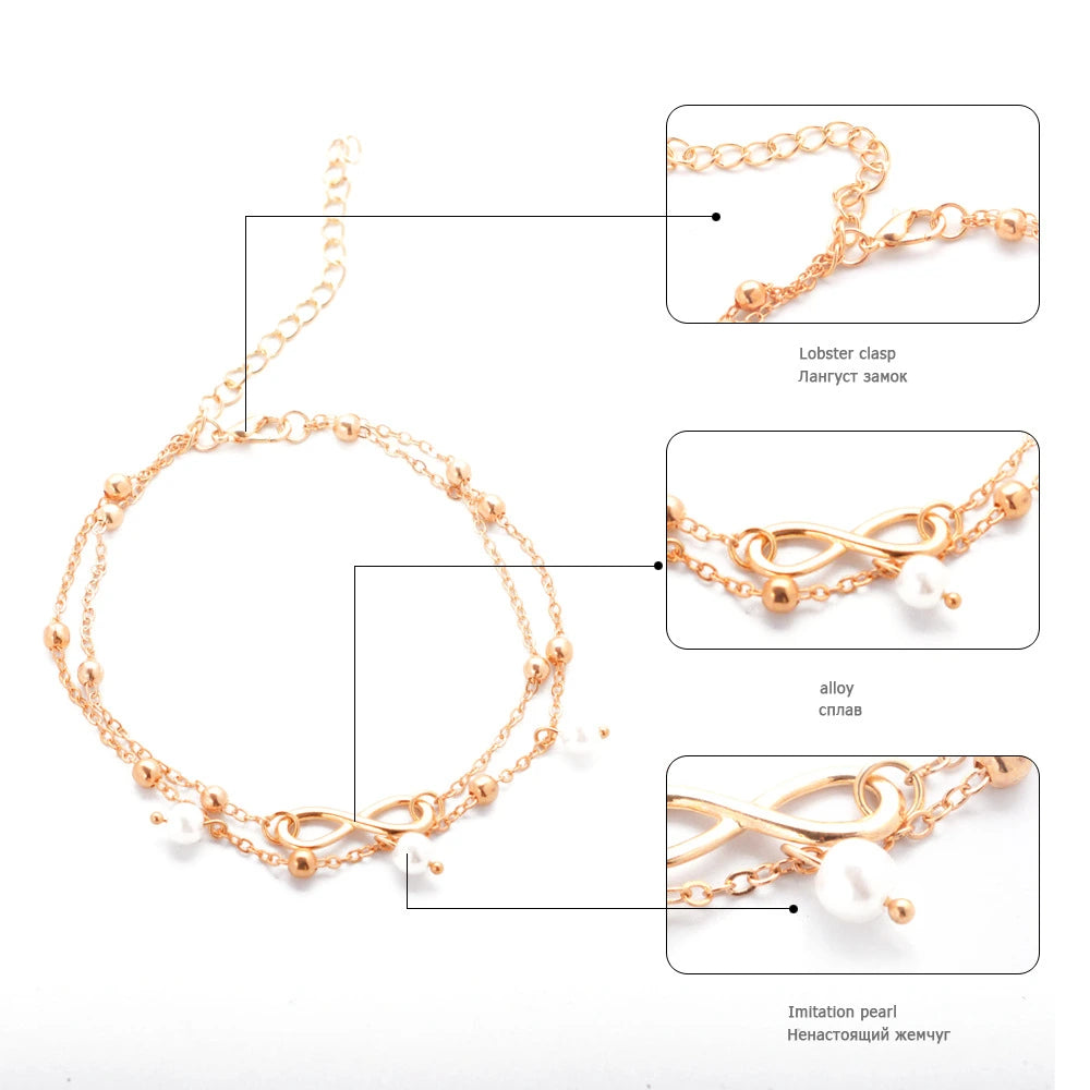 Women's Anklet With 8-shaped.