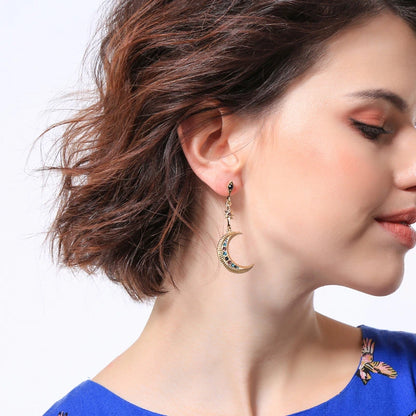 star moon stud earrings