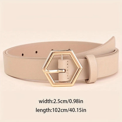 Women's Star Gold Buckle PU Belt