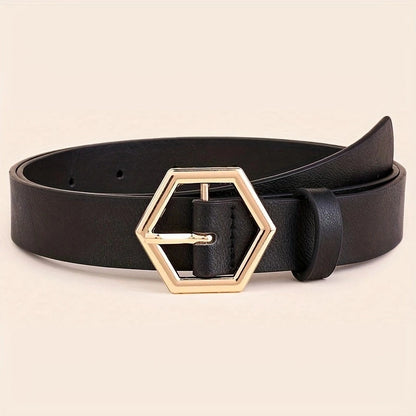 Women's Star Gold Buckle PU Belt